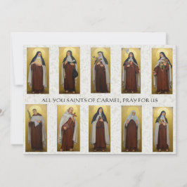 Tarjeta Oración de sacerdotes religiosos carmelitas monjas