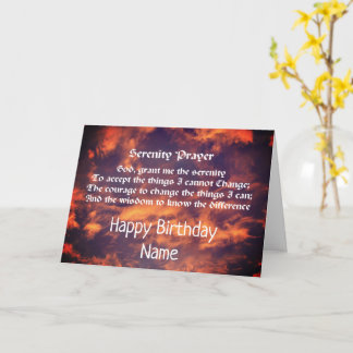 Tarjeta Oración de serenidad Buenos días cumpleaños person