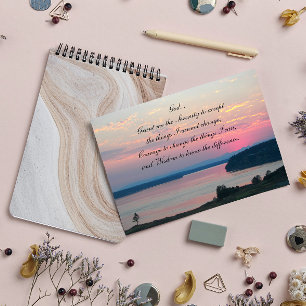 Tarjeta Oración de Serenidad Foto de Paisaje Marítimo Pues
