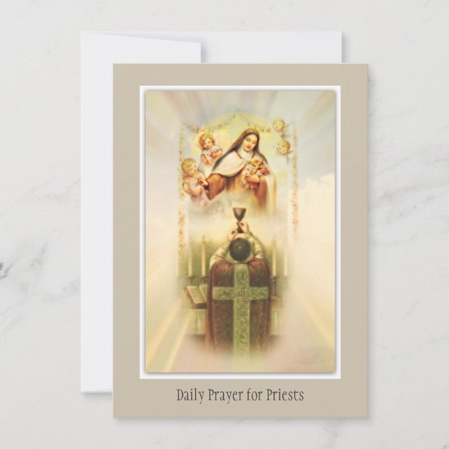 Tarjeta Oración diaria de sacerdotes por St.Therese (Anverso)