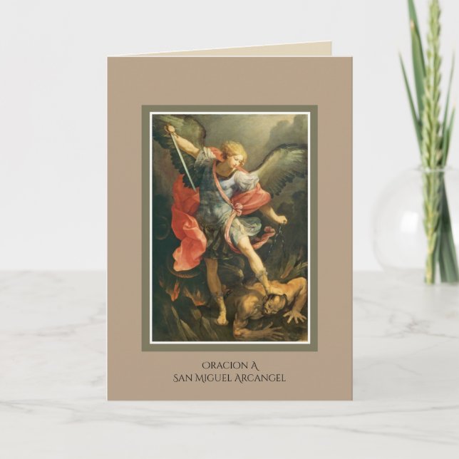 Tarjeta Oración española San Miguel el Arcángel (Anverso)