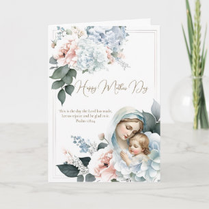 Tarjeta Oración floral religiosa del día de las madres