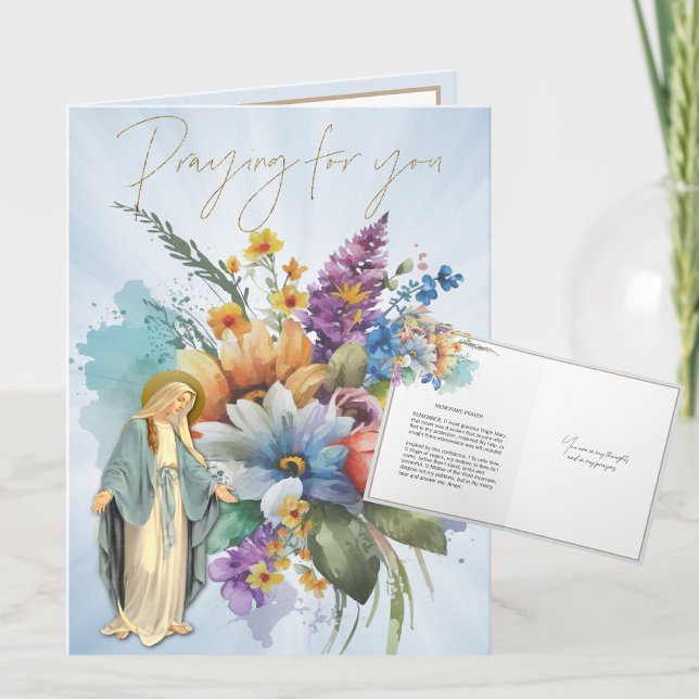 Tarjeta Oración Floral VIRGIN MARY Memorare (Subido por el creador)