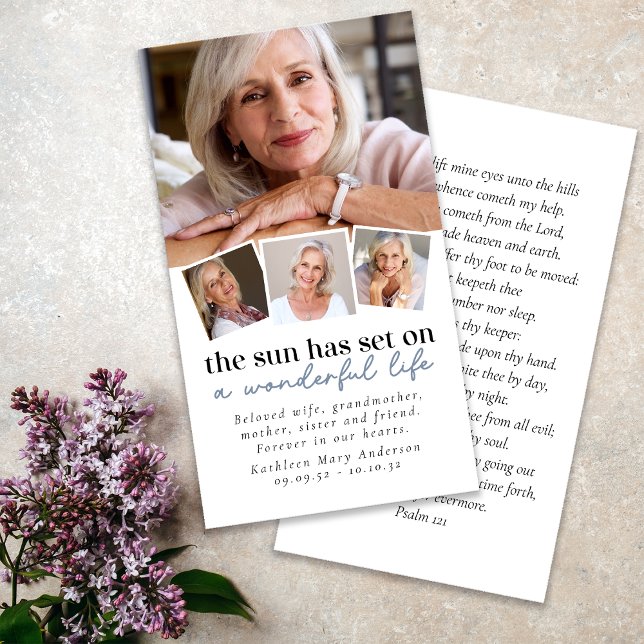 Tarjeta Oración Funeral Collage de fotos múltiple (Subido por el creador)