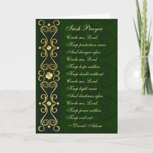 Tarjeta Oración irlandesa, Circle me Lord, (Anverso)