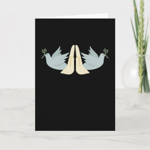 Tarjeta Oración Manos Paz Doves Cristiano