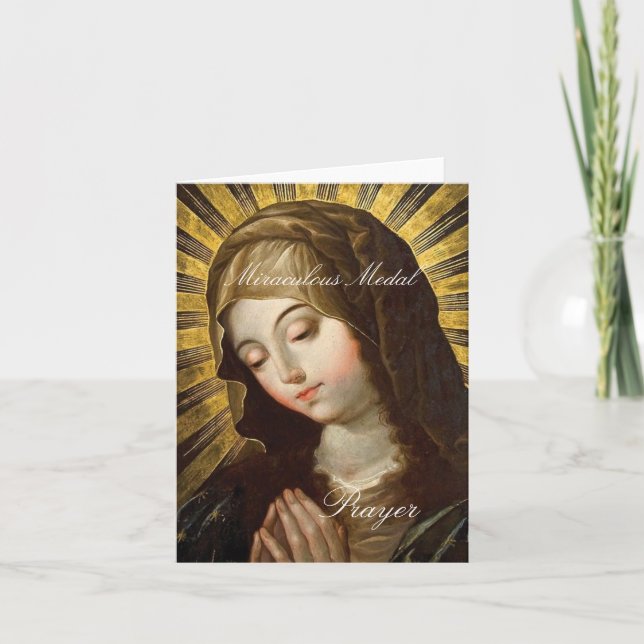 Tarjeta Oración milagrosa de medallas (Anverso)