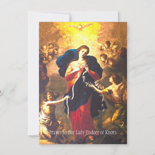 Tarjeta Oración: Nuestra Señora Undoer conoce a la bendita (Anverso)