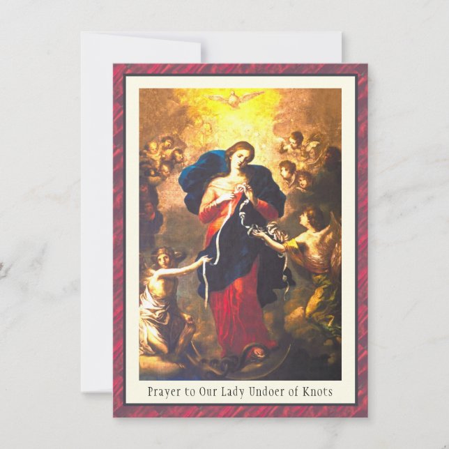 Tarjeta Oración Nuestra Señora Undoer conoce a la bendita  (Anverso)