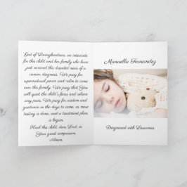 Tarjeta Oración para niños diagnosticados con cáncer - dob