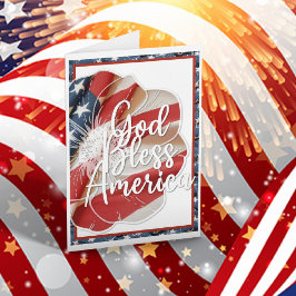 Tarjeta Oración por América USA FLAG RED WHITE BLUE