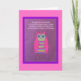 Tarjeta Oración por la serenidad de búho 2