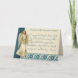 Tarjeta Oración religiosa católica Ángel de la Guardia