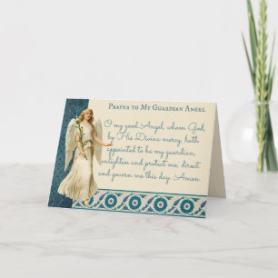 Tarjeta Oración religiosa católica Ángel de la Guardia