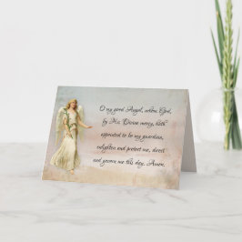 Tarjeta Oración religiosa católica Ángel de la Guardia