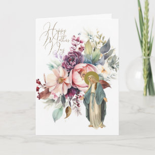 Tarjeta Oración religiosa de Día de la Madre floral
