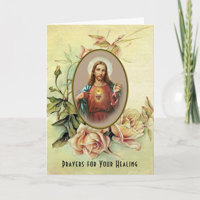 Tarjeta Oración religiosa de Jesús por la sanación (Anverso)