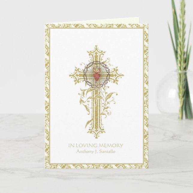 Tarjeta Oración religiosa de la misa religiosa de Jesús Fu (Anverso)