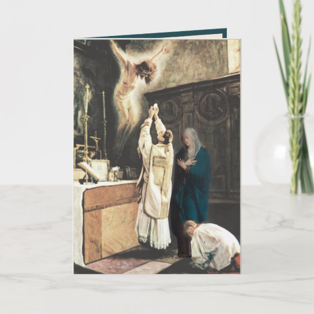 Tarjeta Oración religiosa de la Virgen María, sacerdote ca (Anverso)