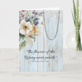 Tarjeta Oración religiosa de Rosary Floral Bouquet