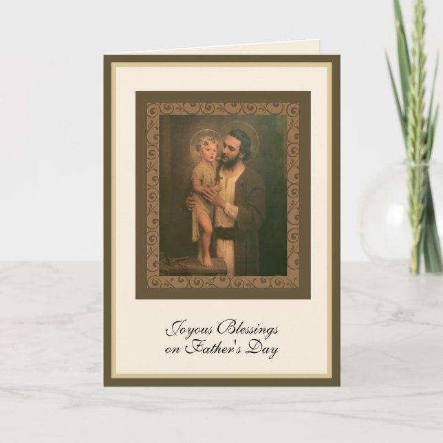 Tarjeta Oración St. Joseph del Día del Padre Religioso (Anverso)