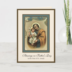 Tarjeta Oración St. Joseph del Día del Padre Religioso