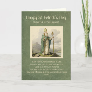 Tarjeta Oración y bendición del Día de San Patricio