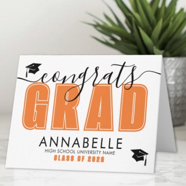 Tarjeta Orange Graduation (Orange Graduation Card)
