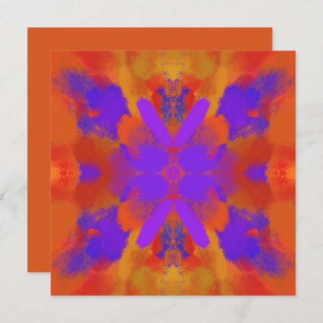 Tarjeta Orange Purple And Red Abstract Graphic Art Design (Anverso / Reverso)