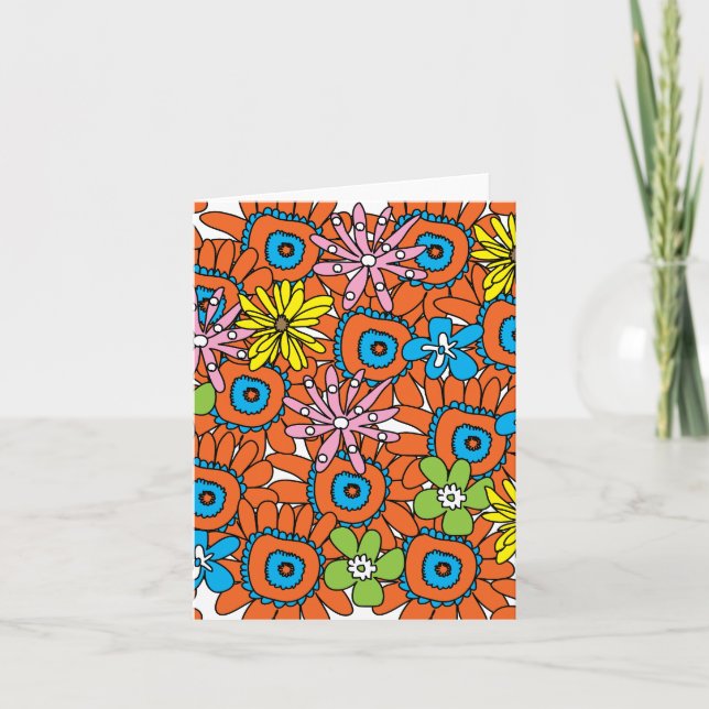 Tarjeta Orange Sunflower by Cynthia Turner Designs (Anverso)