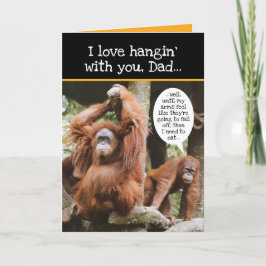 Tarjeta Orangutanes divertidos- Amo Hangin' Contigo, Papá