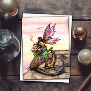 Tarjeta Orbes de Dragón Arte de Hadas por Molly Harrison