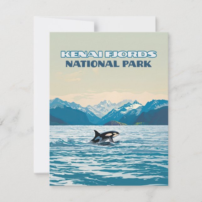 Tarjeta Orca Alaska del Parque Nacional de los Fio (Anverso)