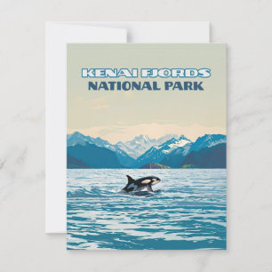 Tarjeta Orca Alaska del Parque Nacional de los Fio