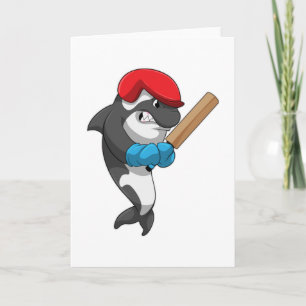 Tarjeta Orca asesina en Cricket con bate de cricket