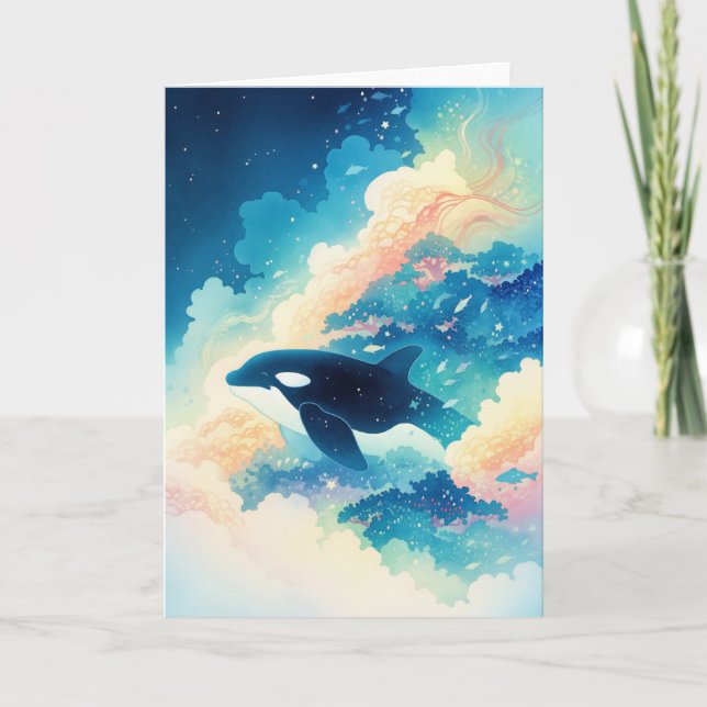 Tarjeta Orca Bailando en las Olas (Anverso)