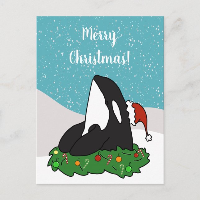 Tarjeta Orca para navidades (Anverso)