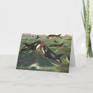 Tarjeta Orcas Asesinas y Orcas, Mamíferos Marinos Antiguos