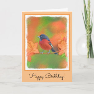Tarjeta Orchard Oriole Songbird Pintura original de aves