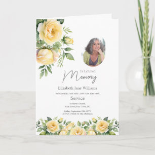 Tarjeta Orden de Servicio Funeral Rosa Amarilla 4 Fotos