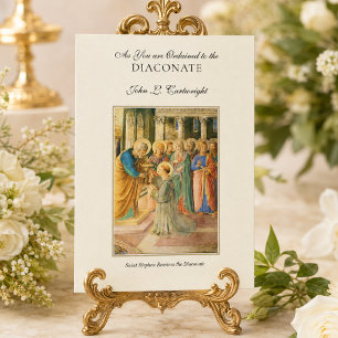 Tarjeta Ordenación al Diaconado Diácono Religioso Católico