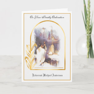Tarjeta Ordenación de Sacerdote Católico Religioso Jesús T