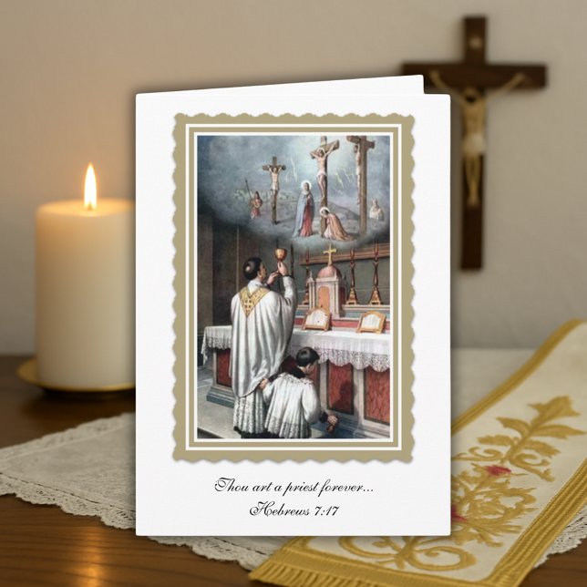Tarjeta Ordenación del Aniversario del Sacerdote Elegante (Subido por el creador)