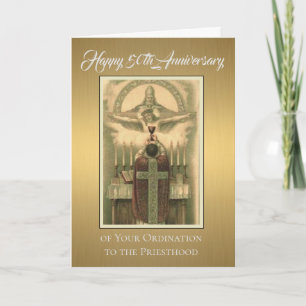 Tarjeta Ordenación Sacerdotal 50 Aniversario Sacerdote en 