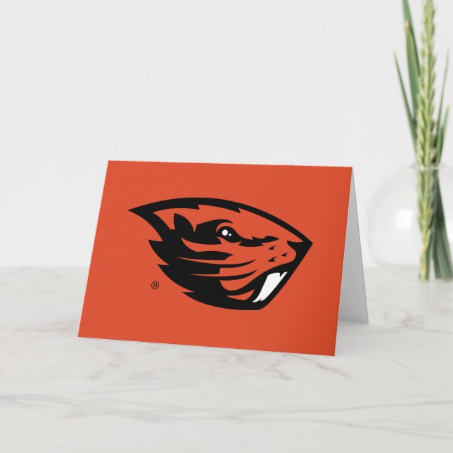 Tarjeta Oregon State Beavers | Cabeza de castor (Anverso)