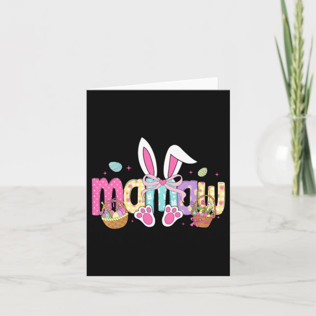 Tarjeta Orejas de conejo de Mamaw Coquette Bow Pascua (Anverso)