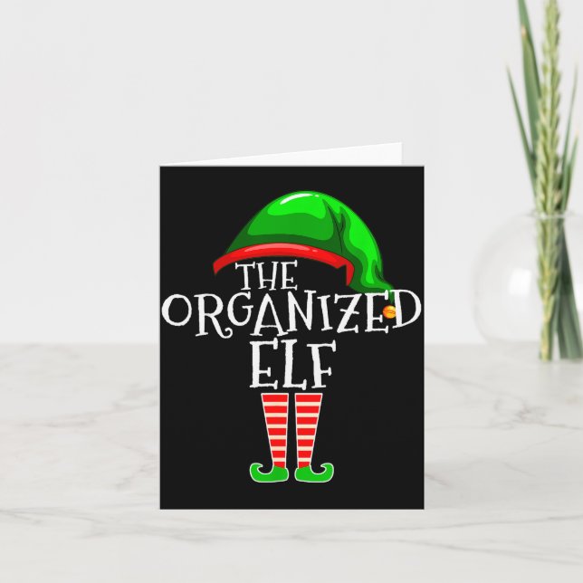 Tarjeta Organized Elf Group Matching Family Christmas  (Anverso)