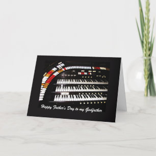 Tarjeta Órgano antiguo feliz día del padre al padrino