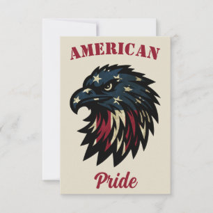 Tarjeta Orgullo americano, águila azul rojo patriótica