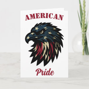 Tarjeta Orgullo americano, águila azul rojo patriótica